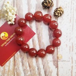Vòng Tay đá Mã Não (Agate) Đỏ 16 ly
