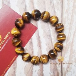 Vòng Tay Đá Mắt Hổ Nâu Vàng 12 ly