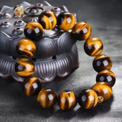 Vòng Đá Mắt Hổ Vàng Nâu 14 ly