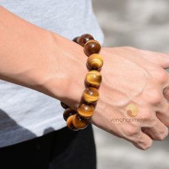 Vòng Tay Mắt Hổ Vàng Nâu 14 ly