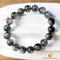 Vòng Tay Thạch Anh Tóc Đen 12 ly, chuẩn 3A