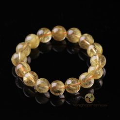 Vòng Tay Thạch Anh Tóc Vàng 12 ly, chuẩn 5A - Vòng phong thủy