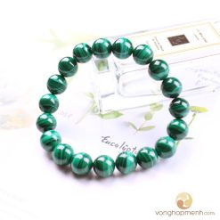 Vòng tay Đá lông công Malachite 10 ly