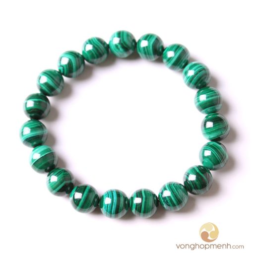 Vòng Đá lông công Malachite 10 ly