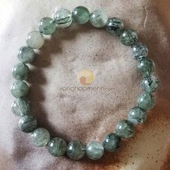Vòng tay Đá Thạch Anh Ưu Linh Tóc Xanh 8 ly