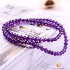 Chuỗi hạt thạch anh tím đậm 6 ly