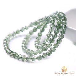 Chuỗi hạt đá thạch anh tóc xanh 6 ly (Cao Cấp chuẩn 6A)