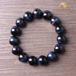 Vòng Tay Đá Mắt Hổ Xanh Đen (Đá mắt chim ưng) 12 ly - Vòng tay phong thủy