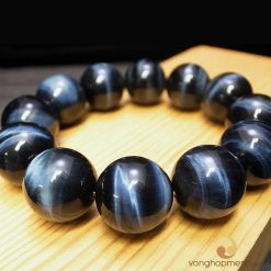 Vòng Tay Đá Mắt Hổ Xanh Đen 14 ly