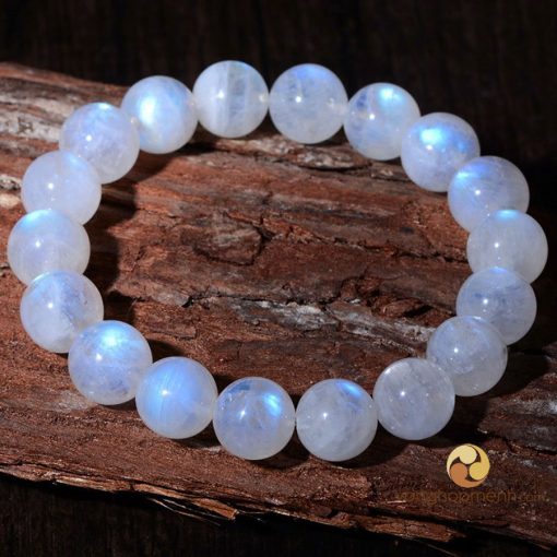 Vòng tay Đá Mặt Trăng Trắng (Moonstone) 12 ly