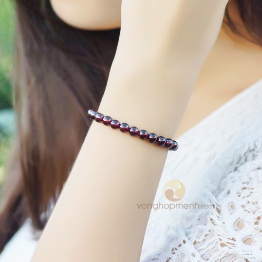 Vòng Tay Ngọc Hồng Lựu (Garnet) 6 ly