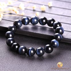 Vòng Tay Đá Mắt Hổ Xanh Đen (Đá mắt chim ưng) 10 ly - vòng phong thủy