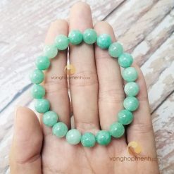 Vòng tay đá cẩm thạch xanh lơ 8 ly - vòng tay phong thủy