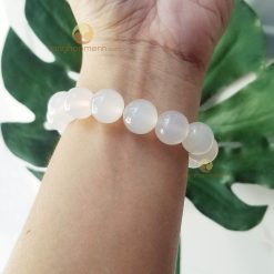 Vòng đá mã não trắng 14 ly - vòng phong thủy