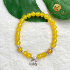 Vòng tay đá Mã Não Đen 8 ly mix Charm Mèo Chiêu Tài Bạc 925 - MNN0101681