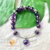 Vòng tay đá Thạch Anh Tím 8 ly mix charm treo Hồ Ly-10778