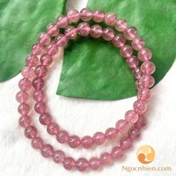 Chuỗi đá thạch anh Dâu Tây hồng 6 ly - TADHC06