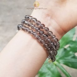 Chuỗi đá thạch anh tóc đen 6 ly, 5A - vong phong thuy vonghopmenh