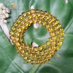 Chuỗi hạt đá thạch anh vàng 6 ly - vòng phong thủy cho nữ mệnh Kim
