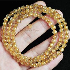 Chuỗi hạt đá thạch anh tóc vàng 6 ly, chuẩn 5A