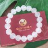 Vòng tay đá mã não trắng 12 ly - vòng tay phong thủy ngocnhien