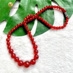 Vòng đeo cổ đá mã não đỏ