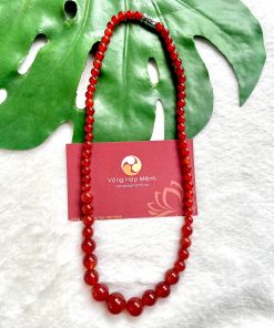 Vòng cổ đá mã não đỏ - vòng cổ đá phong thủy vonghopmenh