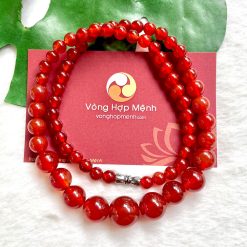Vòng cổ đá mã não đỏ - vòng đeo cổ vonghopmenh