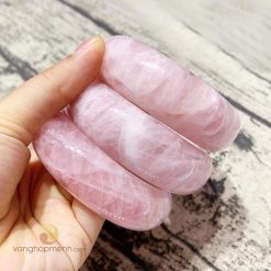 Kiềng tay đá Thạch Anh Hồng – Bản lớn