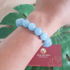 Vòng Tay Đá Aquamarine 12 ly vòng phong thủy cho nam mệnh thủy