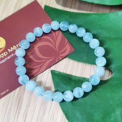Vòng Đá Aquamarine 6 ly - vòng tay phong thủy cho nữ mệnh Mộc và mệnh Thủy
