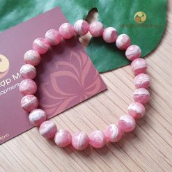 Vòng Tay Đá Đào Hoa 8 ly - vòng phong thủy cho nữ mệnh Thổ