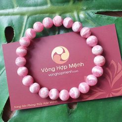Vòng Tay Đá Đào Hoa 8 ly - vòng tay phong thủy vonghopmenh