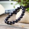 Vòng Tay Đá Kim Sa Đen 10 ly ánh xanh tím - vòng tay phong thủy