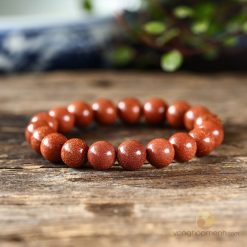 Vòng Tay Đá Kim Sa Nâu 10 ly - vòng tay phong thủy