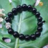 Vòng Tay Đá mã não đen 10 ly mix charm đầu Phật bạc 925 - MNN010391
