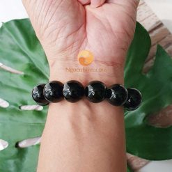 Vòng Tay Đá Mã Não Đen 16 ly