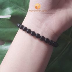 Vòng Tay Đá Mã Não Đen 6 ly - vòng tay phong thủy cho nữ mệnh mộc và mệnh thủy