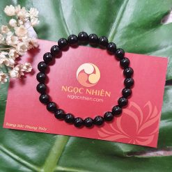 Vòng Đá Mã Não Đen 6 ly - vong phong thuy