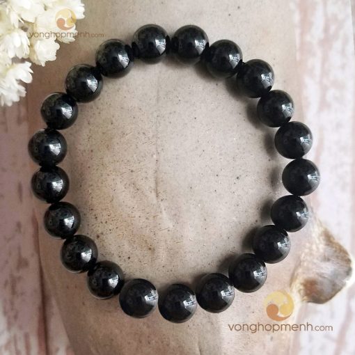 Vòng Tay Đá Mã Não Đen 8 ly - vòng tay phong thủy