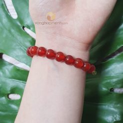 Vòng Đá Mã Não Đỏ 8 ly - vòng tay phong thủy cho nữ mệnh Hỏa