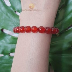 Vòng Đá Mã Não Đỏ 8 ly - vòng tay phong thủy cho nữ mệnh Thổ