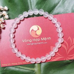 Vòng tay đá mã não trắng 6 ly - vòng phong thủy cho nữ mệnh Thủy