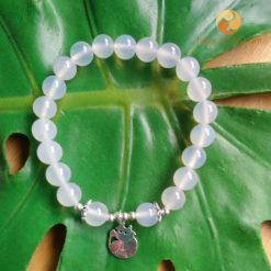 Vòng tay đá Mã Não trắng 6 ly mix charm Tuổi Sửu Bạc 925 - MNG06179