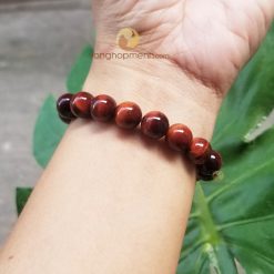 Vòng Đá Mắt Hổ Đỏ Nâu 10 ly cho nam- vòng tay phong thủy