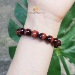 Vòng Đá Mắt Hổ Đỏ Nâu 10 ly cho nữ- vòng tay phong thủy