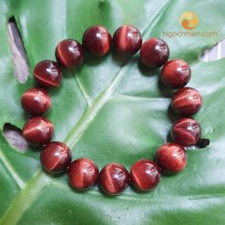 Vòng Đá Mắt Hổ Đỏ Nâu 12 ly - vòng phong thủy cho nam mệnh hỏa và mệnh thổ