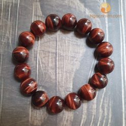 Vòng Đá Mắt Hổ Đỏ Nâu 12 ly - vòng tay phong thủy cho nam