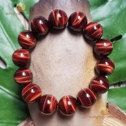 Vòng Tay Đá Mắt Hổ Đỏ Nâu 14 ly - Vòng tay phong thủy