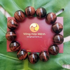 Vòng Tay Đá Mắt Hổ Đỏ Nâu 16 ly - vòng phong thủy vonghopmenh